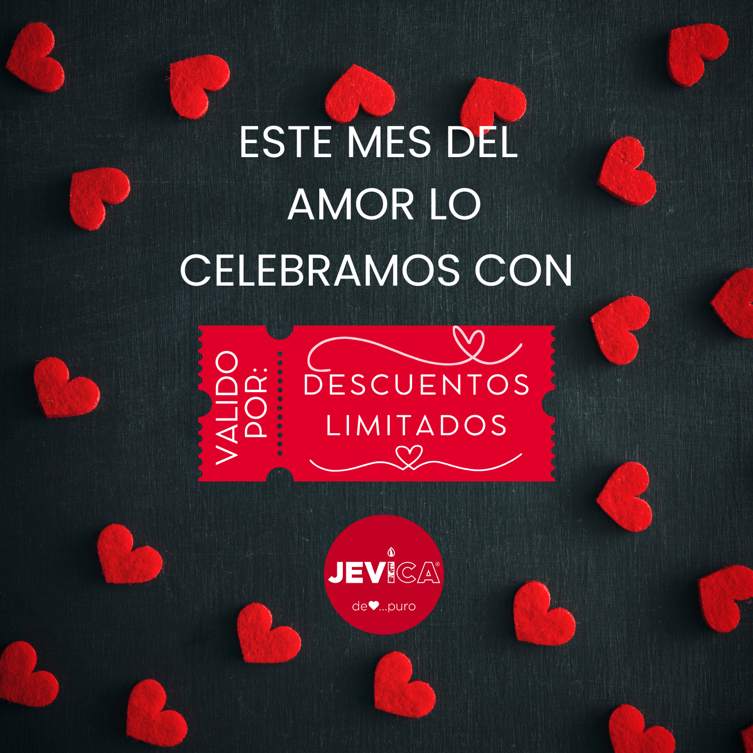 Rojo y Negro Moderno Día de San Valentín Post para Instagram (1500 x 1500 px)